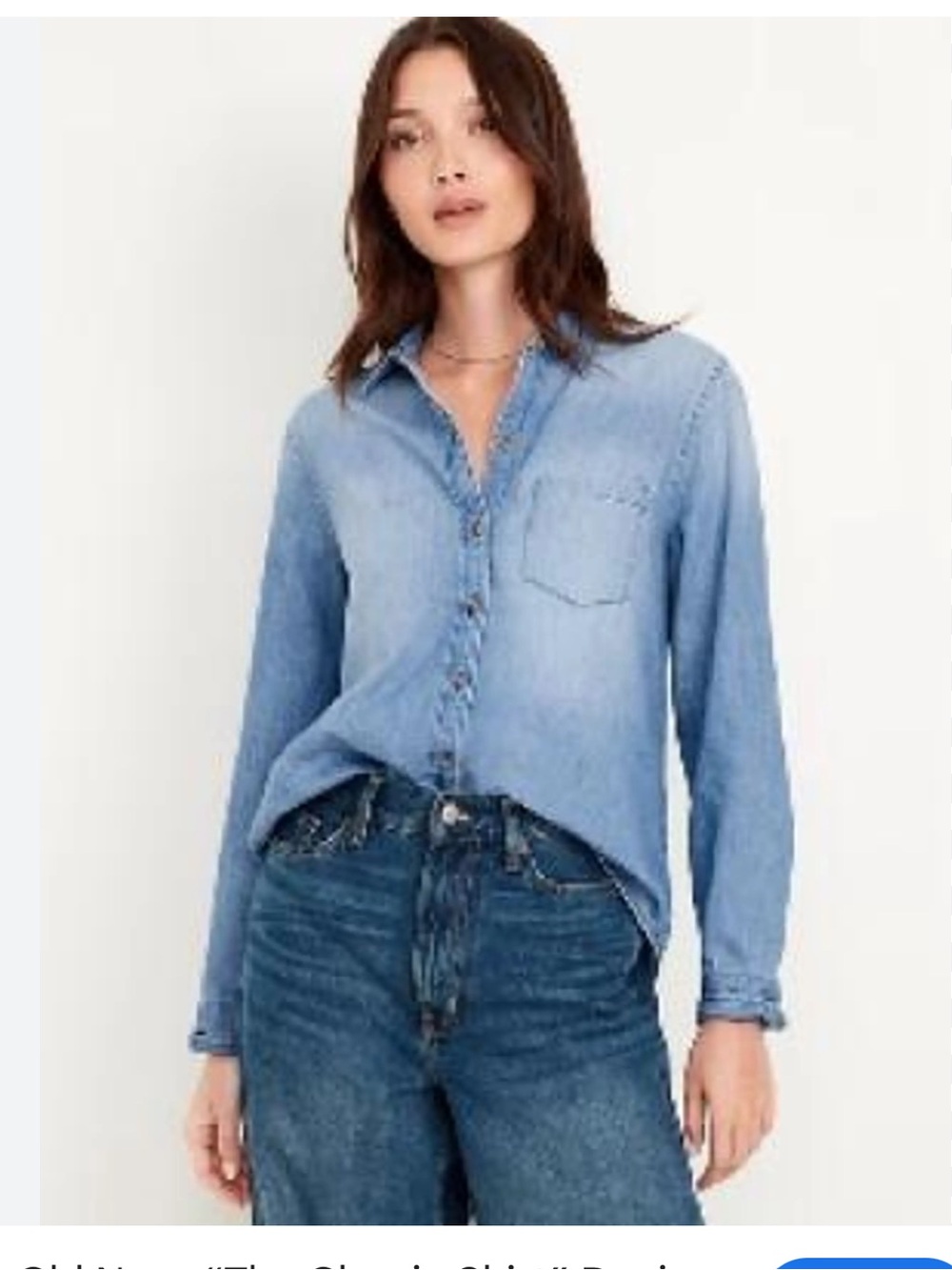 Old NavyLong Sleeve  Light Blue Denim Button-Down Shirt Sz Small
Casual